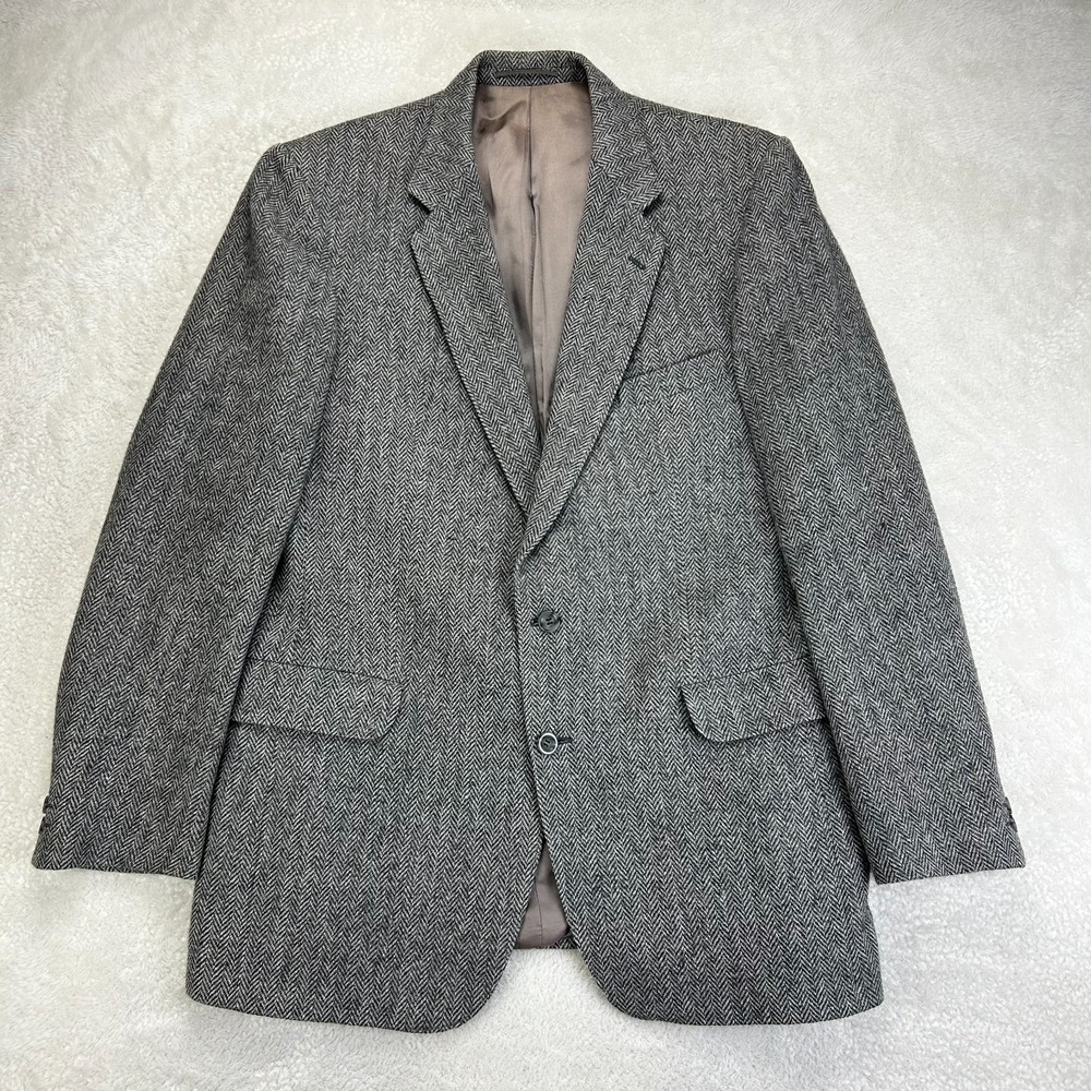 Magee Donegal Mist Sport Coat Mens Gray Herringbone Mohair Cashmere Handwoven